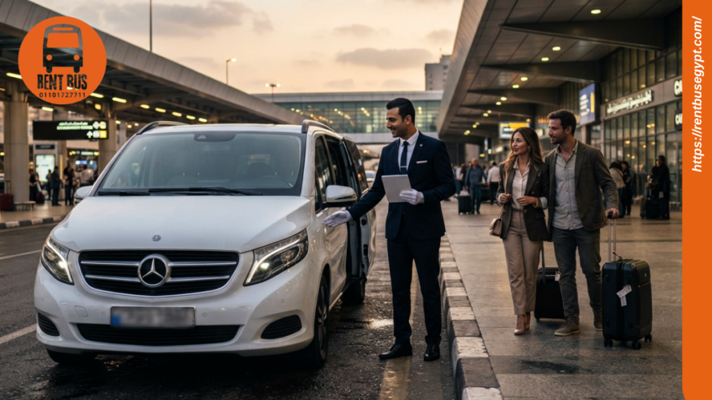Luxury Car Rental Cairo airport transfer Mercedes V250 with chauffeur