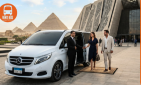 Luxury Car Rental Cairo airport transfer Mercedes V250 with chauffeur