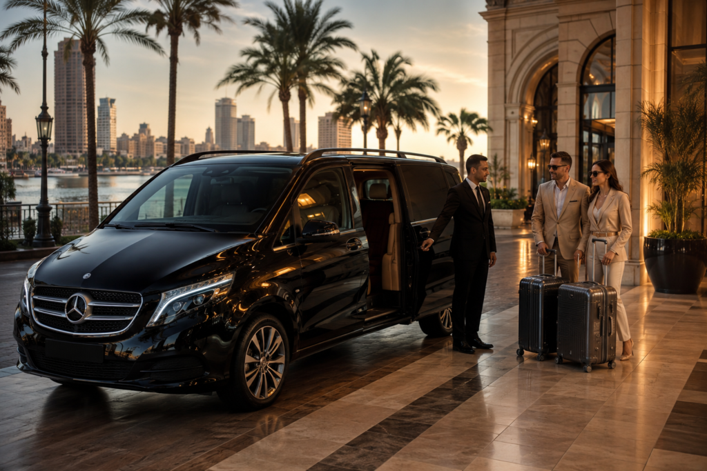 فان عائلي مع سائق مرسيدس V250 في مصر