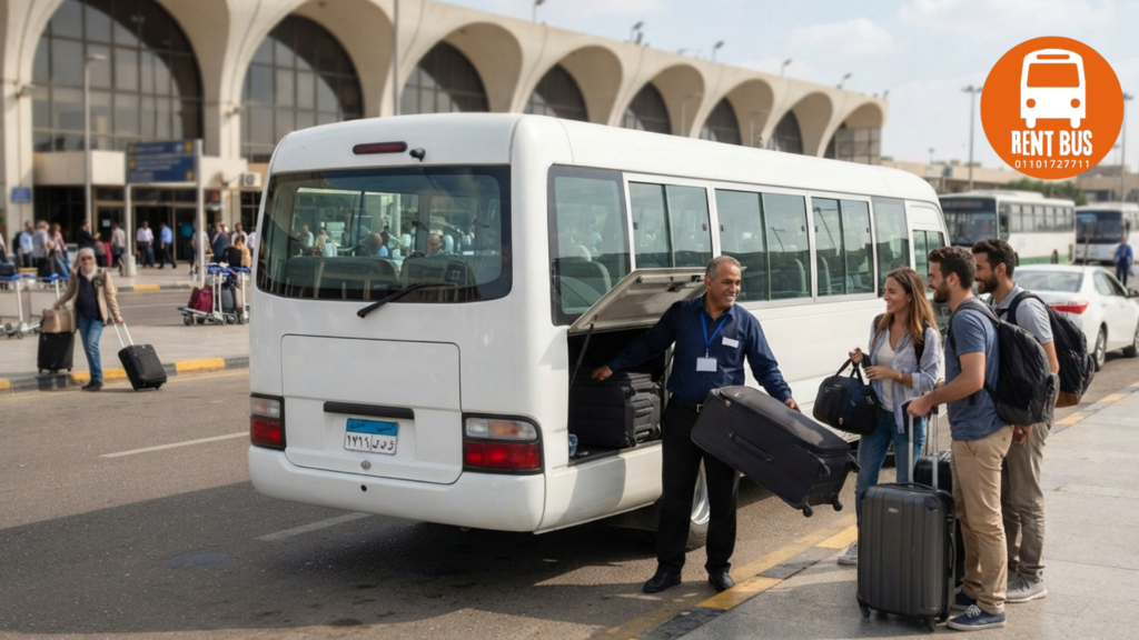 ميني باص تويوتا كوستر للإيجار لاستقبال المطار