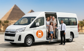 Featured image showing luxury Toyota Hiace for Microbus Rental Egypt services