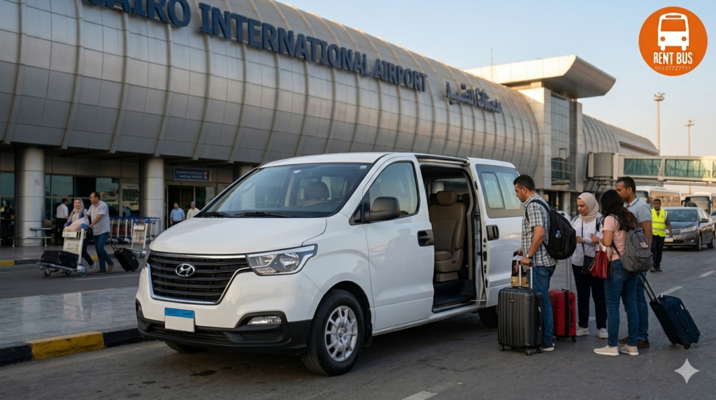 استقبال فخم من مطار القاهرة مع خدمة Airport Transfer Egypt بسيارة هيونداي H1.