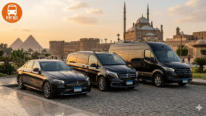 Full Mercedes fleet rental Egypt including V250, Sprinter, and E200 for premium VIP transportation.