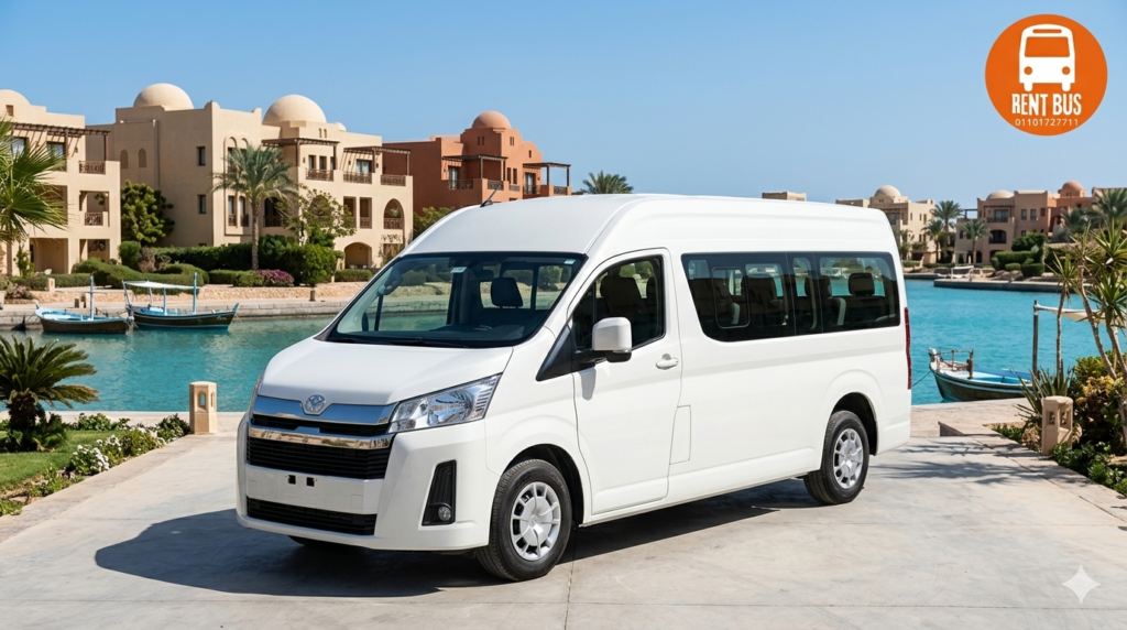 Premium 13 seater Toyota Hiace minivan rental for Sahl Hasheesh and Makadi Bay