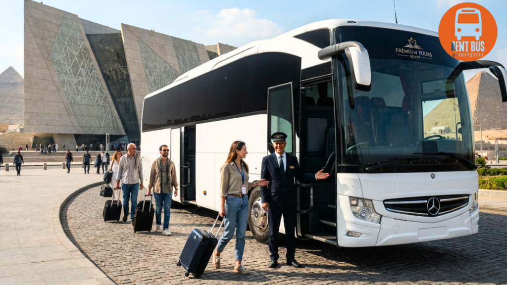 Bus Rental Egypt luxury tourist coach with professional driver