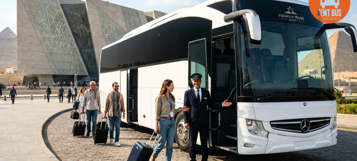 Bus Rental Egypt luxury tourist coach with professional driver