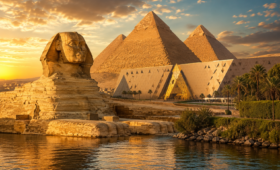 Egypt Travel Guide 2026 featuring the Pyramids of Giza, the Grand Egyptian Museum, and luxury tourism in Egypt